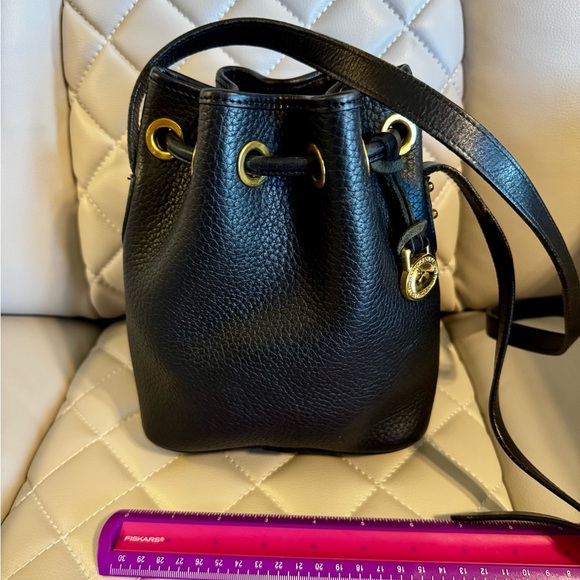 Black Leather Dooney & Bourke Bucket Bag - Picture 2 of 5